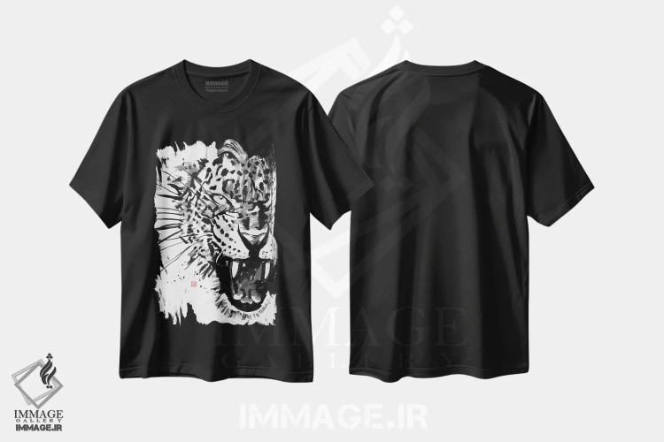 تیشرت مشکی طرح دار – تیشرت اسپرت ,ببر اثر پِشان immage.ir