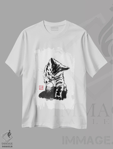 تیشرت سفید طرح دار – تیشرت حیوانات ,شستن اثر پِشان فروشگاه ایماژ