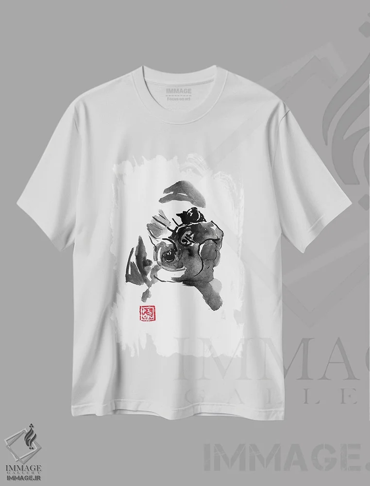 تیشرت سفید طرح دار – تیشرت سگ ,چی؟ اثر پِشان immage.ir