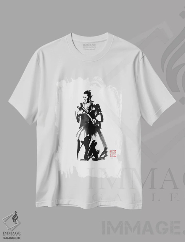 تیشرت سفید طرح دار – تیشرت سامورایی ,یوجیمبو اثر پِشان فروشگاه ایماژ