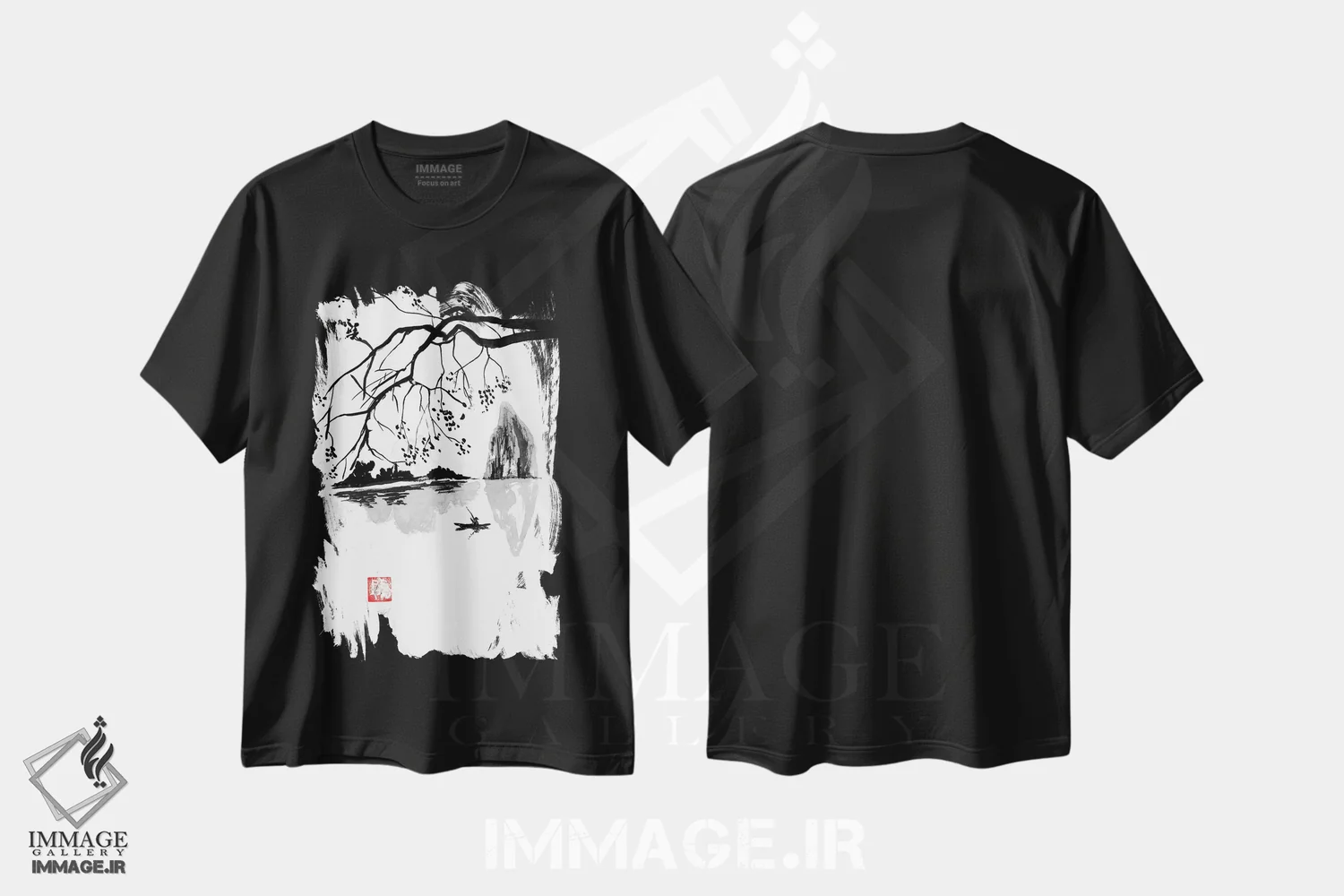 تیشرت مشکی طرح دار – تیشرت طبیعت ,در امتداد اثر پِشان فروشگاه ایماژ