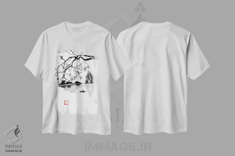 تیشرت سفید طرح دار – تیشرت طبیعت ,در امتداد اثر پِشان immage.ir