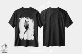 تیشرت مشکی طرح دار – تیشرت گرافیکی ,خط گربه ای اثر پِشان فروشگاه ایماژ