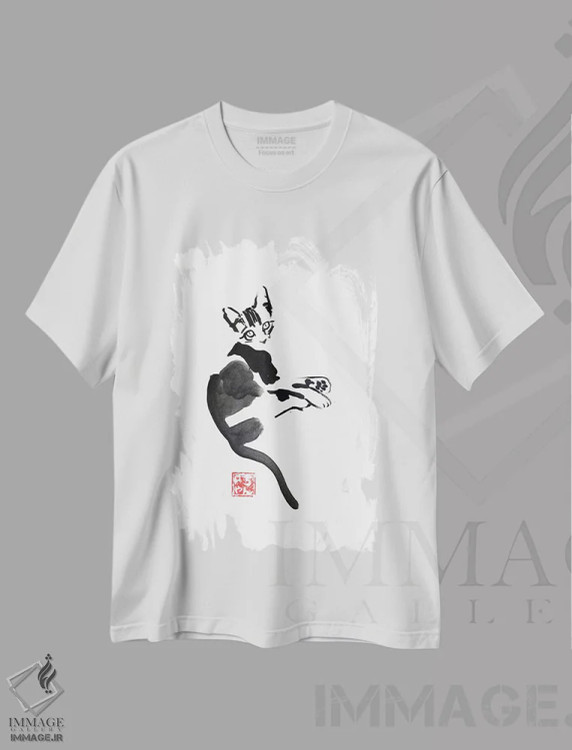 تیشرت سفید طرح دار – تیشرت حیوانات ,تراس اثر پِشان فروشگاه ایماژ