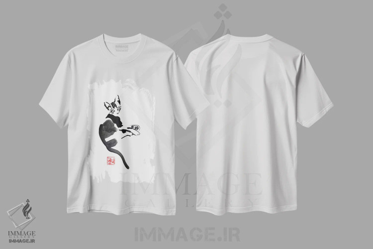 تیشرت سفید طرح دار – تیشرت حیوانات ,تراس اثر پِشان فروشگاه ایماژ