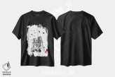 تیشرت مشکی طرح دار نوتردام، هنر تزئینی سیاه و سفید اثر پِشان | immage.ir