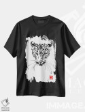تیشرت مشکی طرح دار پلنگ، هنر تزئینی سیاه و سفید اثر پِشان | immage.ir