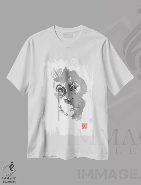 تیشرت سفید طرح دار بورنئو ۲، هنر تزئینی سیاه و سفید اثر پِشان | immage.ir