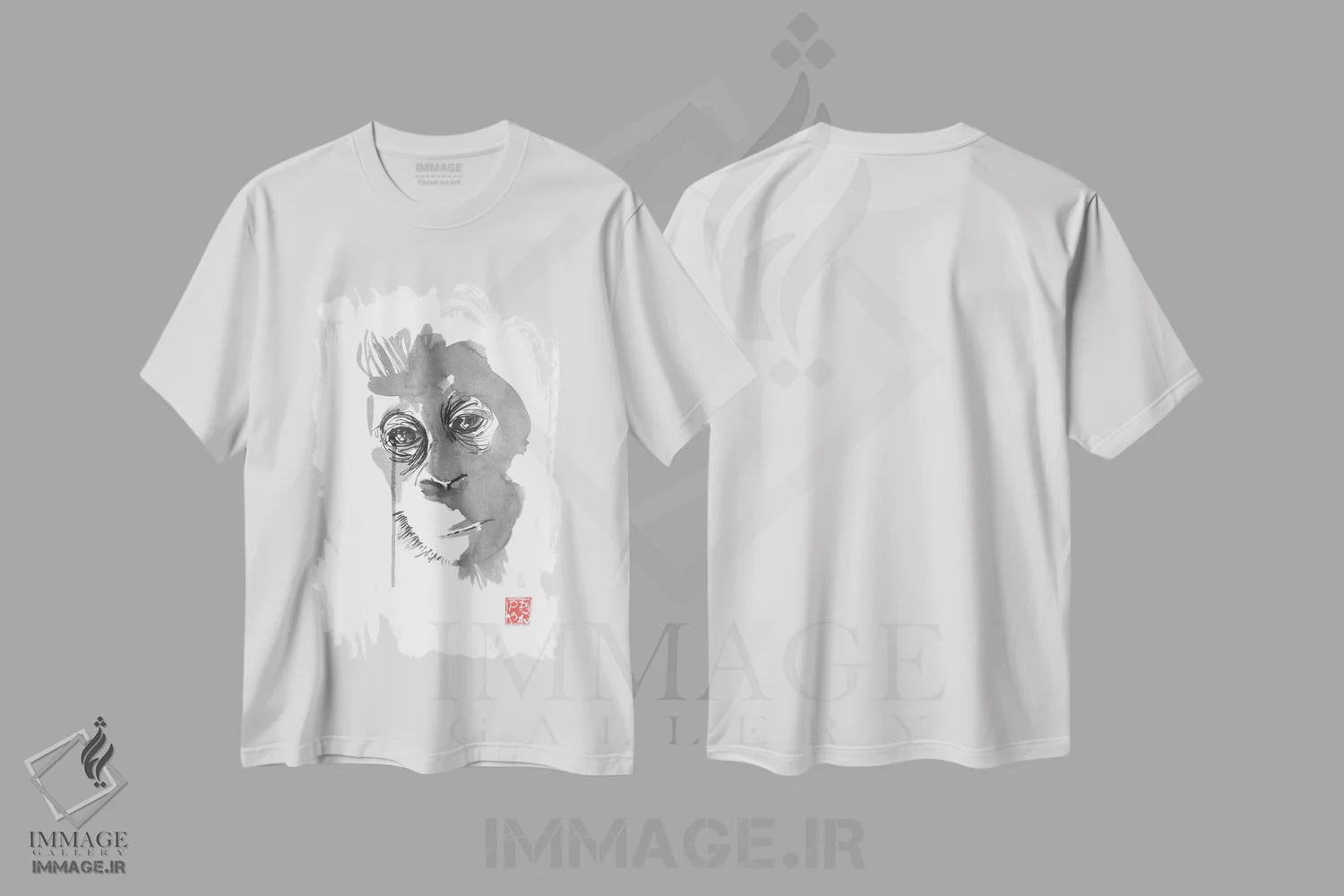 تیشرت سفید طرح دار بورنئو ۲، هنر تزئینی سیاه و سفید اثر پِشان | immage.ir