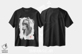 تیشرت مشکی طرح دار بورنئو ۴، هنر تزئینی سیاه و سفید اثر پِشان | فروشگاه ایماژ