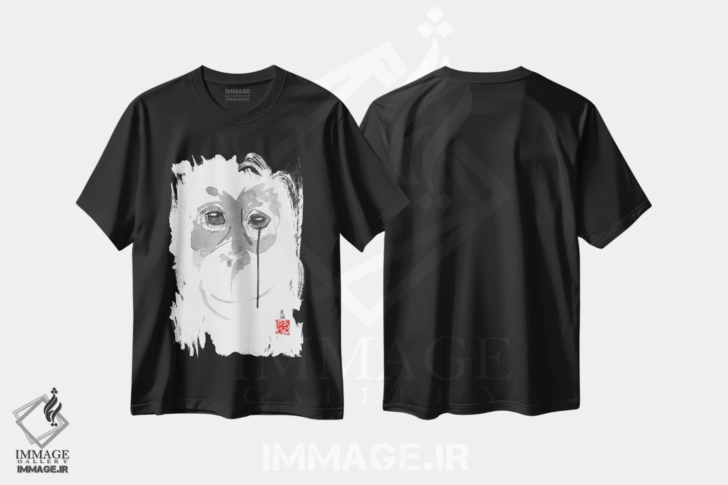 تیشرت مشکی طرح دار بورنئو ۳، هنر تزئینی سیاه و سفید اثر پِشان | immage.ir