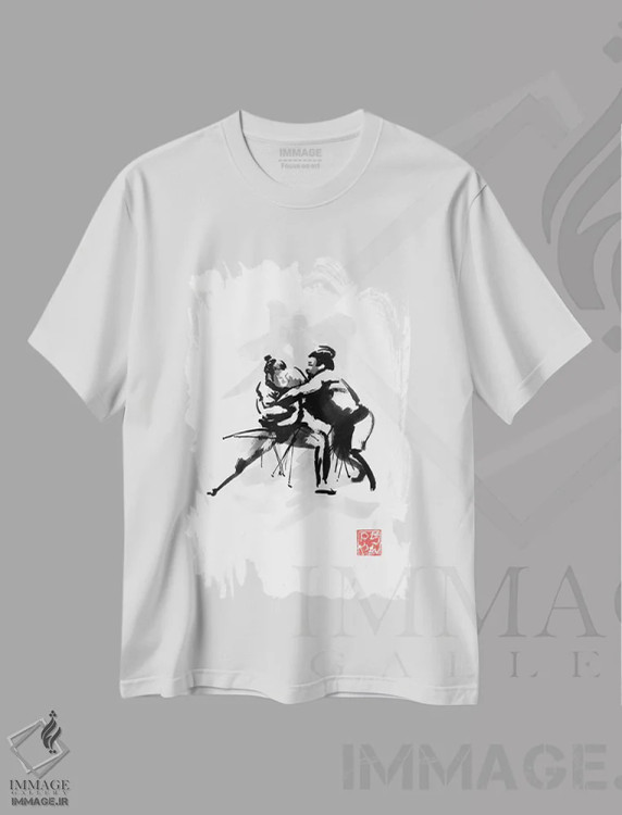 تیشرت سفید طرح دار سوموتوری، دکور آسیایی اثر پِشان | immage.ir