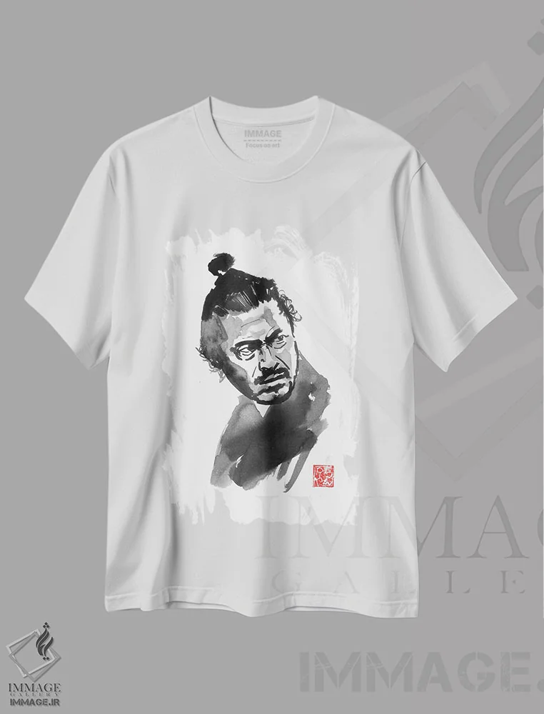 تیشرت سفید طرح دار توشیرو سامورایی، دکور آسیایی اثر پِشان | immage.ir