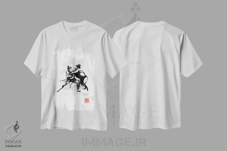 تیشرت سفید طرح دار سوموتوری، دکور آسیایی اثر پِشان | immage.ir