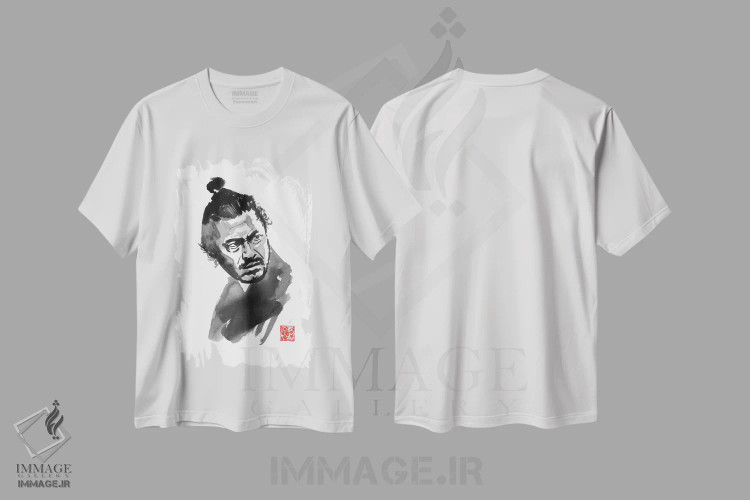 تیشرت سفید طرح دار توشیرو سامورایی، دکور آسیایی اثر پِشان | immage.ir