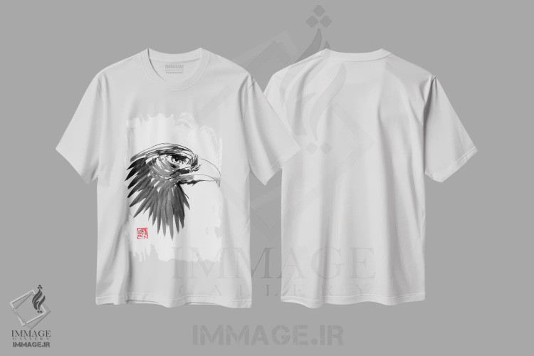 تیشرت سفید طرح دار چشم عقاب، دکور آمریکایی اثر پِشان | immage.ir
