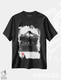 تیشرت مشکی طرح دار جاده ای در ژاپن، دکور آسیایی اثر پِشان | فروشگاه ایماژ