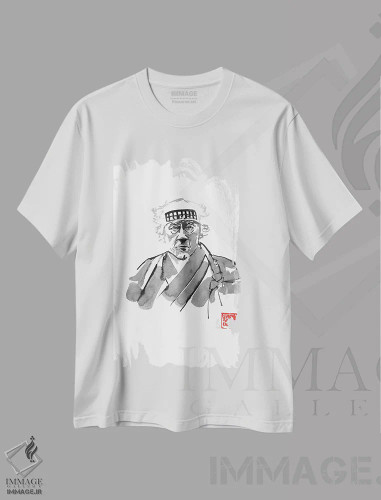 تیشرت سفید طرح دار رهبر قبیله، دکور آسیایی اثر پِشان | فروشگاه ایماژ