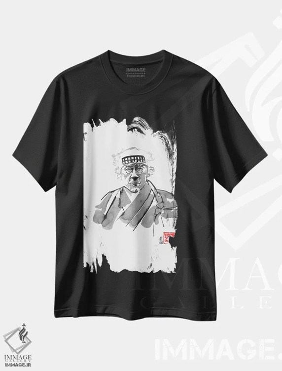 تیشرت مشکی طرح دار رهبر قبیله، دکور آسیایی اثر پِشان | immage.ir
