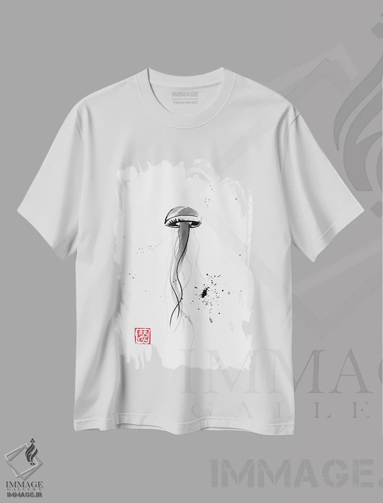 تیشرت سفید طرح دار مدوز II، دکور ساحلی اثر پِشان | immage.ir