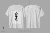 تیشرت سفید طرح دار کاراته، دکور آسیایی اثر پِشان | فروشگاه ایماژ