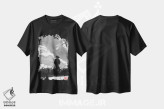 تیشرت مشکی طرح دار زائر در حال راه رفتن، دکور آسیایی اثر پِشان | فروشگاه ایماژ