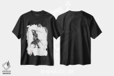 تیشرت مشکی طرح دار سامورایی در نگهبانی، دکور آسیایی اثر پِشان | فروشگاه ایماژ