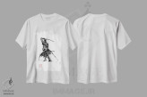 تیشرت سفید طرح دار سامورایی در نگهبانی، دکور آسیایی اثر پِشان | immage.ir