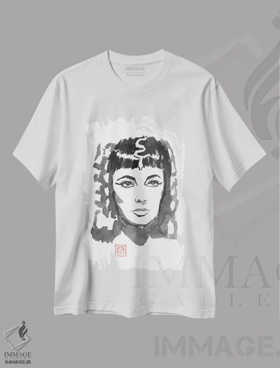 تیشرت سفید طرح دار کلئوپاترا، تزئینی اثر پِشان | immage.ir