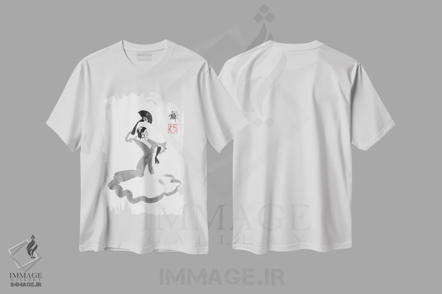 تیشرت سفید طرح دار رقصنده اسپانیایی، هنر فاخر معاصر اثر پِشان | immage.ir
