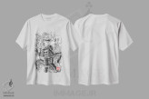 تیشرت سفید طرح دار سامورایی اونی، دکور آسیایی اثر پِشان | immage.ir
