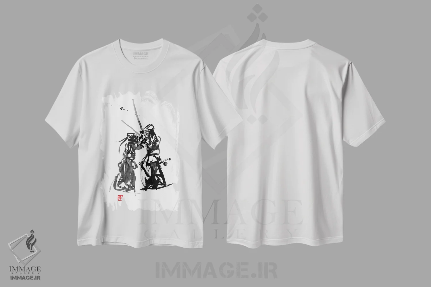 تیشرت سفید طرح دار کندو، دکور آسیایی اثر پِشان | immage.ir