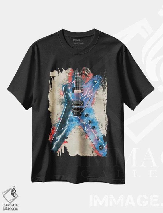 تیشرت مشکی طرح دار گیتار برقی دایمبگ دارل، تزئینی اثر پاپ کالت پوسترز | فروشگاه ایماژ