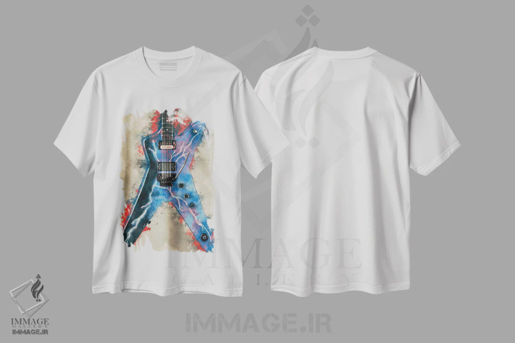 تیشرت سفید طرح دار گیتار برقی دایمبگ دارل، تزئینی اثر پاپ کالت پوسترز | immage.ir