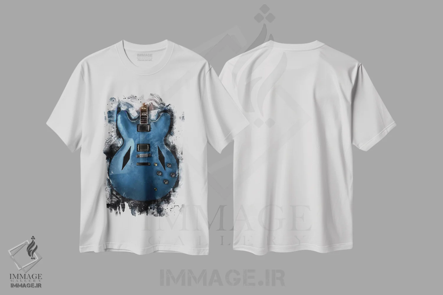 تیشرت سفید طرح دار گیتار برقی دیو گروهل، تزئینی اثر پاپ کالت پوسترز | immage.ir