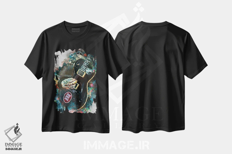 تیشرت مشکی طرح دار گیتار برقی مارک ترمونتی II، هنر دیجیتال اثر پاپ کالت پوسترز | فروشگاه ایماژ