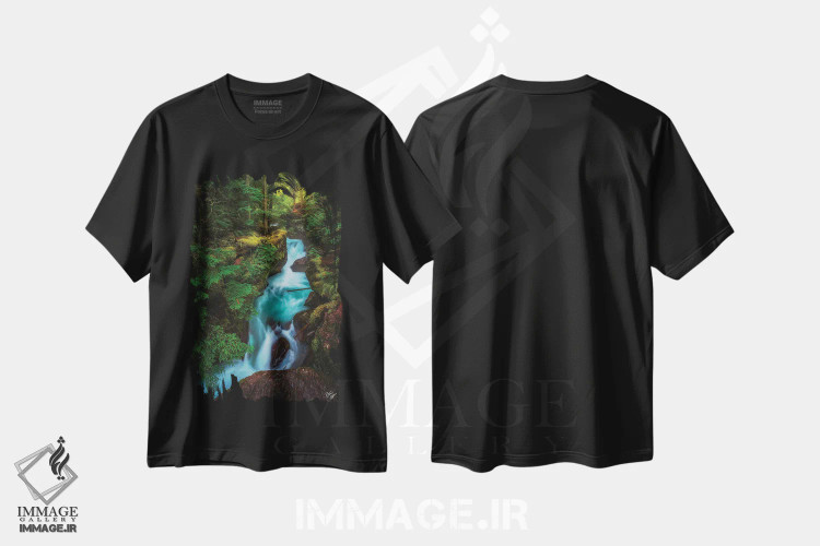 تیشرت مشکی طرح دار دره، مدیوم اثر پیتر کسکن | فروشگاه ایماژ