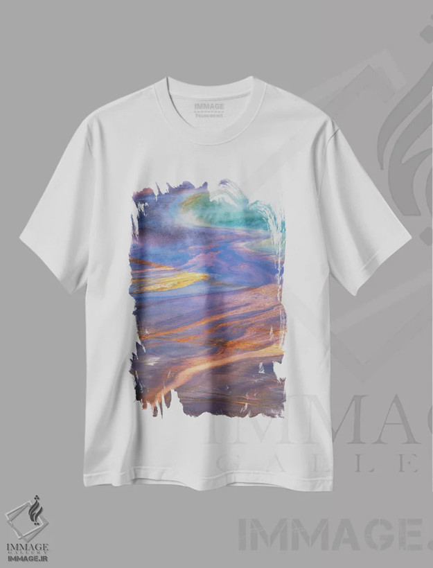 تیشرت سفید طرح دار مسیر حرارتی، مدیوم اثر پیتر کسکن | فروشگاه ایماژ