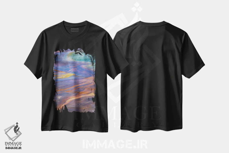 تیشرت مشکی طرح دار مسیر حرارتی، مدیوم اثر پیتر کسکن | immage.ir