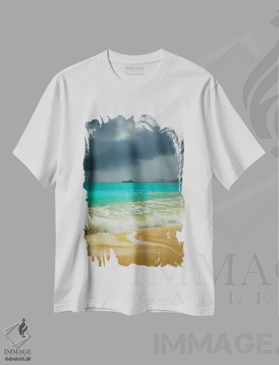 تیشرت سفید طرح دار طوفان دمنده، مدیوم اثر پیتر کسکن | immage.ir