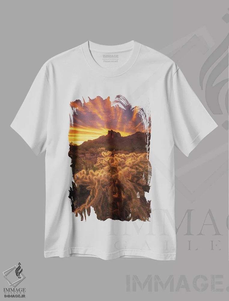 تیشرت سفید طرح دار ریشه ها، مدیوم اثر پیتر کسکن | فروشگاه ایماژ