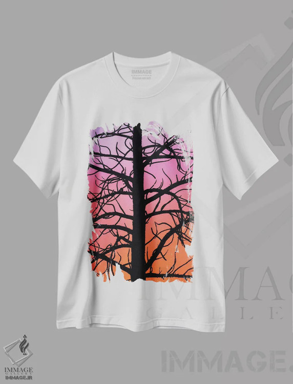 تیشرت سفید طرح دار داستان سایه، مدیوم اثر پیتر کسکن | immage.ir