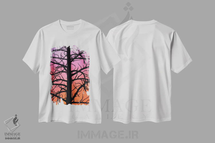 تیشرت سفید طرح دار داستان سایه، مدیوم اثر پیتر کسکن | immage.ir