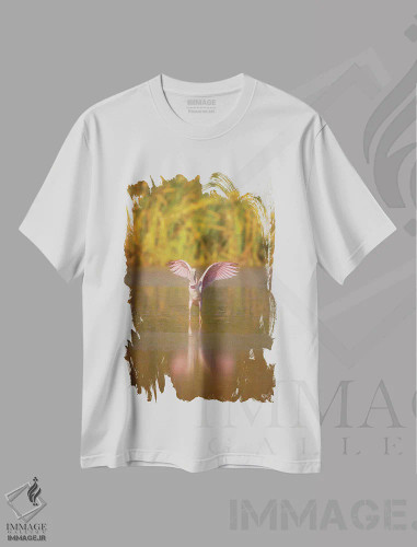 تیشرت سفید طرح دار به سمت قاشق زنی، مدیوم اثر پیتر کسکن | فروشگاه ایماژ