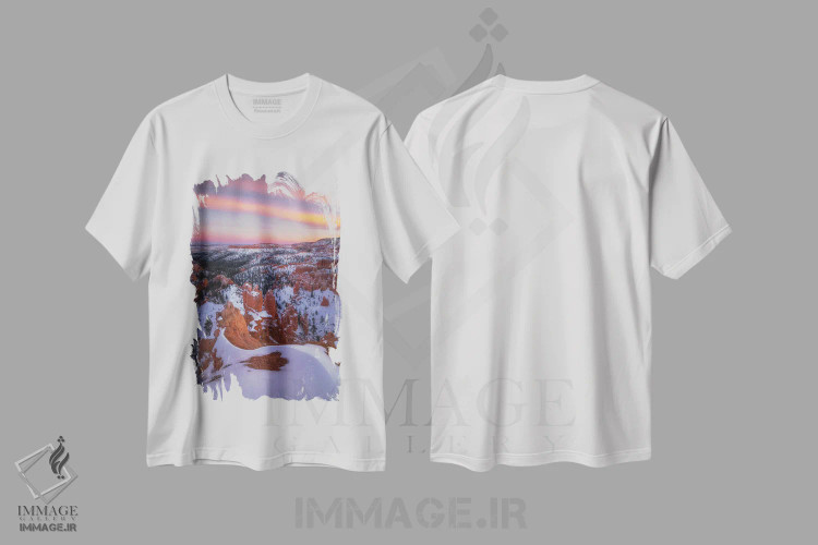 تیشرت سفید طرح دار بیابان بستنی، مدیوم اثر پیتر کسکن | فروشگاه ایماژ