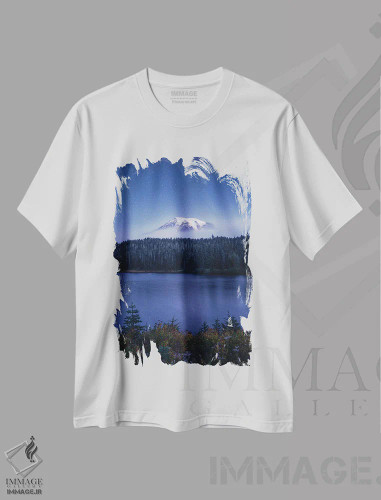 تیشرت سفید طرح دار درخشش، مدیوم اثر پیتر کسکن | فروشگاه ایماژ