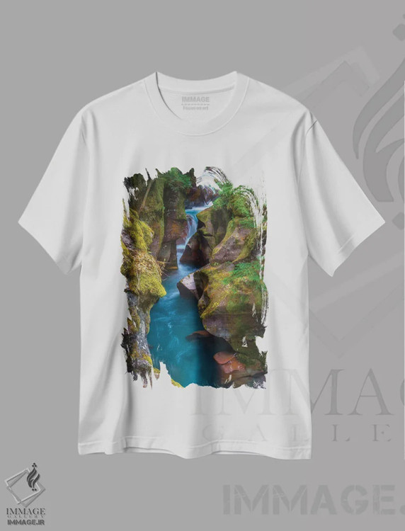تیشرت سفید طرح دار لیمویی و سبز مایل به آبی، عکاسی فوق واقع گرا اثر پیتر کسکن | immage.ir