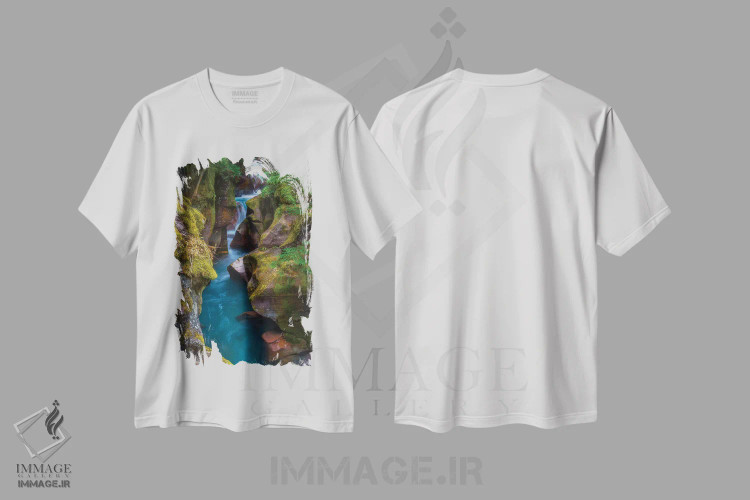 تیشرت سفید طرح دار لیمویی و سبز مایل به آبی، عکاسی فوق واقع گرا اثر پیتر کسکن | immage.ir