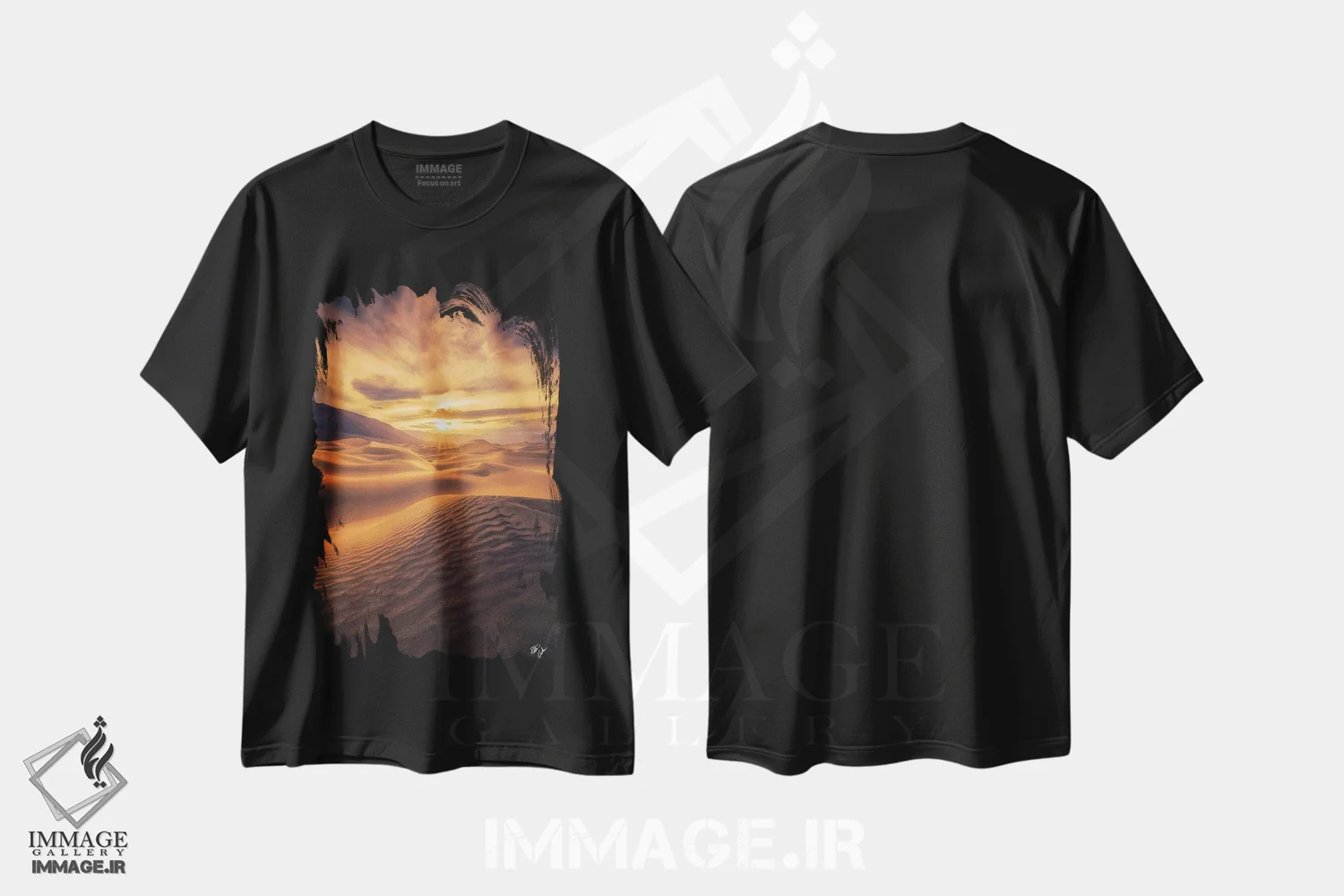 تیشرت مشکی طرح دار چشم طلایی، مدیوم اثر پیتر کسکن | immage.ir