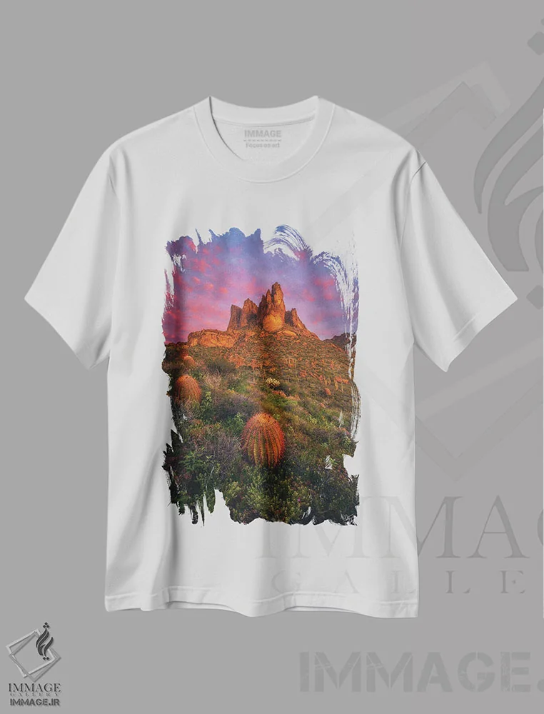 تیشرت سفید طرح دار سرخوشی سرسبز، مدیوم اثر پیتر کسکن | فروشگاه ایماژ